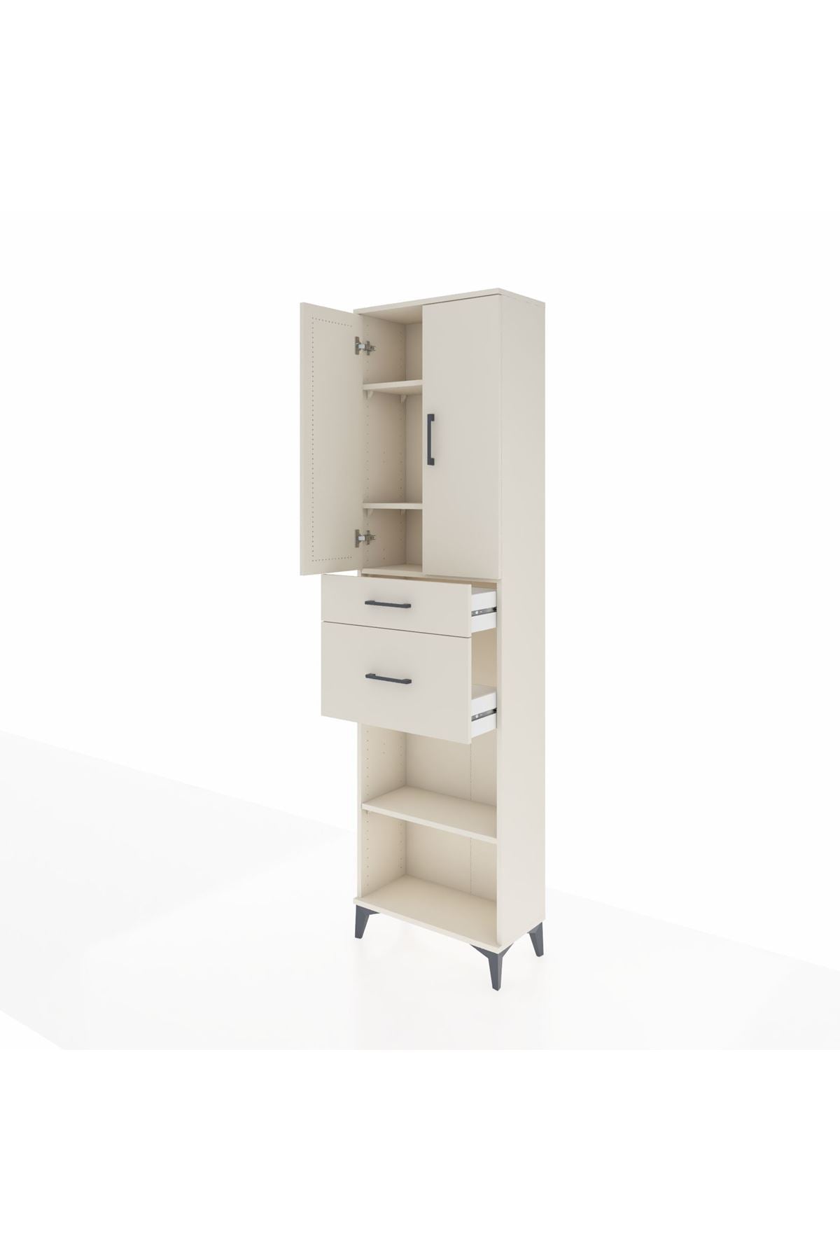 Arges Dolap 4 Raflı 2 Çekmeceli 2 Kapaklı 60x30x221 Aytaşı-Aytaşı