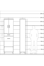 Arges Dolap 4 Raflı 2 Çekmeceli 2 Kapaklı 60x30x221 Aytaşı-Aytaşı