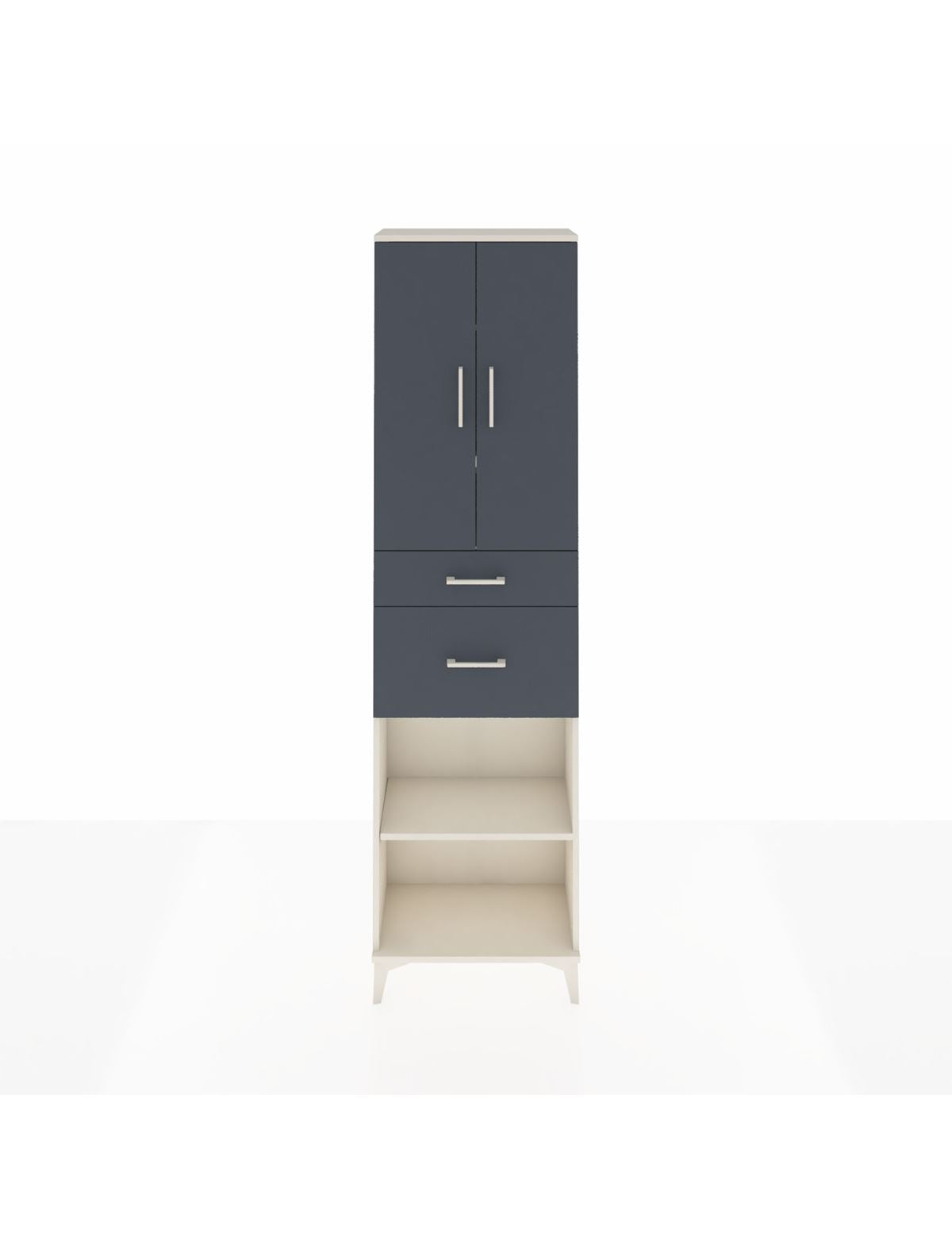 Arges Dolap 4 Raflı 2 Çekmeceli 2 Kapaklı 60x30x221 Aytaşı-Antrasit