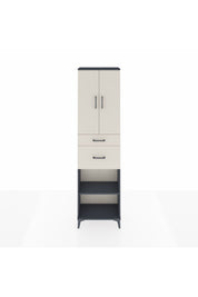 Arges Dolap 4 Raflı 2 Çekmeceli 2 Kapaklı 60x30x221 Antrasit-Aytaşı