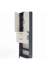 Arges Dolap 4 Raflı 2 Çekmeceli 2 Kapaklı 60x30x221 Antrasit-Aytaşı