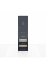 Arges Dolap 4 Raflı 2 Çekmeceli 2 Kapaklı 60x30x221 Antrasit-Antrasit