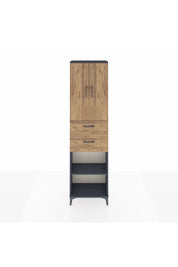 Arges Dolap 4 Raflı 2 Çekmeceli 2 Kapaklı 60x30x221 Antrasit-Çam