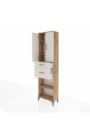 Arges Dolap 4 Raflı 2 Çekmeceli 2 Kapaklı 60x30x221 Çam-Aytaşı