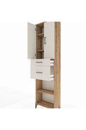 Arges Dolap 4 Raflı 2 Çekmeceli 2 Kapaklı 60x30x221 Çam-Aytaşı