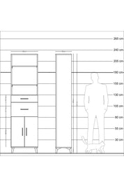 Arges Dolap 4 Raflı 2 Çekmeceli 2 Kapaklı 60x30x221 Aytaşı-Aytaşı