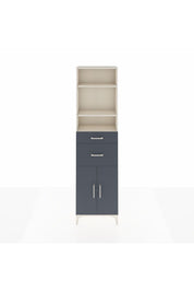 Arges Dolap 4 Raflı 2 Çekmeceli 2 Kapaklı 60x30x221 Aytaşı-Antrasit