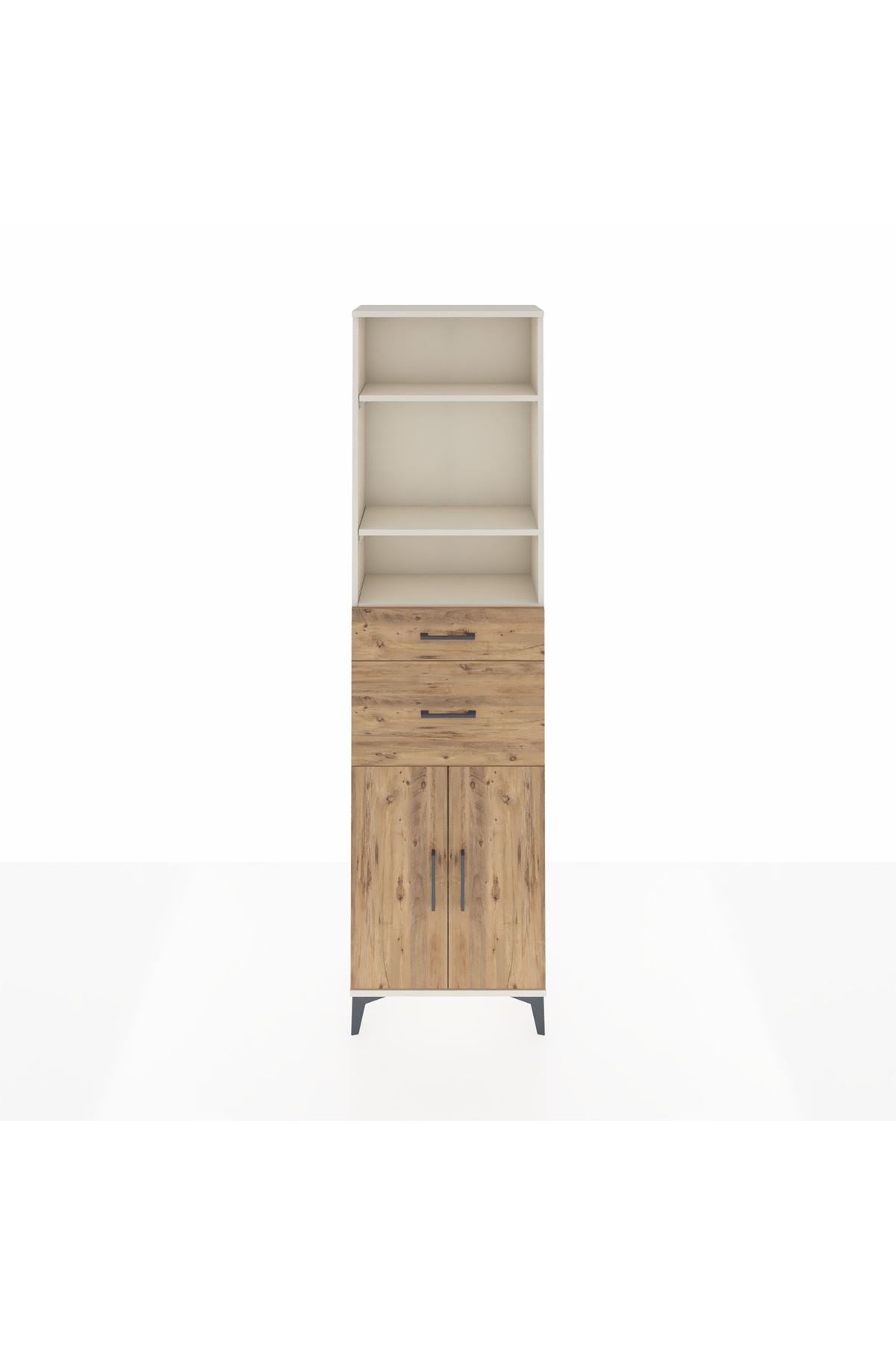 Arges Dolap 4 Raflı 2 Çekmeceli 2 Kapaklı 60x30x221 Aytaşı-Çam