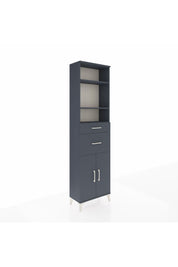 Arges Dolap 4 Raflı 2 Çekmeceli 2 Kapaklı 60x30x221 Antrasit-Antrasit