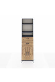 Arges Dolap 4 Raflı 2 Çekmeceli 2 Kapaklı 60x30x221 Antrasit-Çam