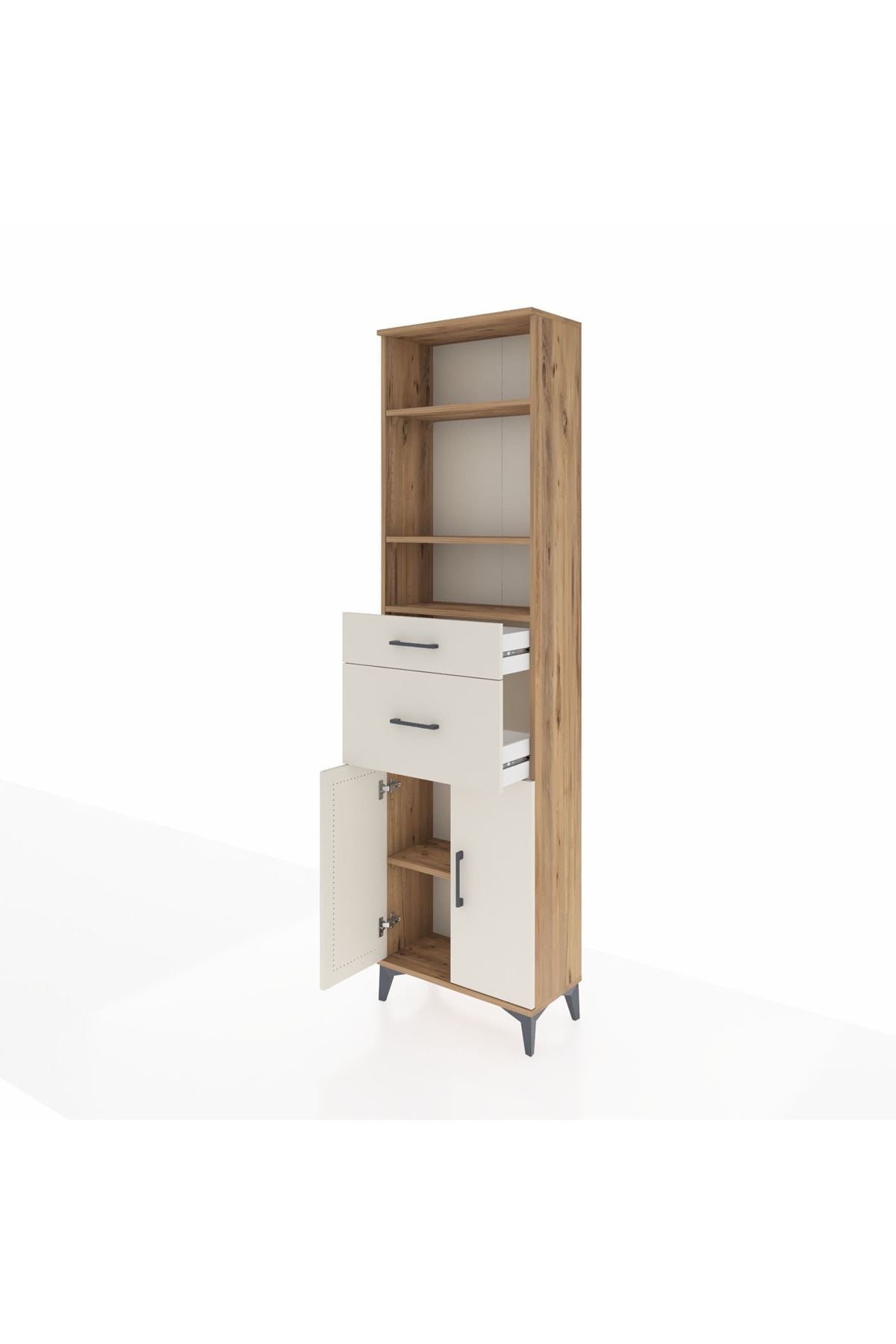 Arges Dolap 4 Raflı 2 Çekmeceli 2 Kapaklı 60x30x221 - S29M218V7A