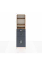 Arges Dolap 4 Raflı 2 Çekmeceli 2 Kapaklı 60x30x221 Çam-Antrasit