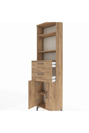 Arges Dolap 4 Raflı 2 Çekmeceli 2 Kapaklı 60x30x221 Çam-Çam