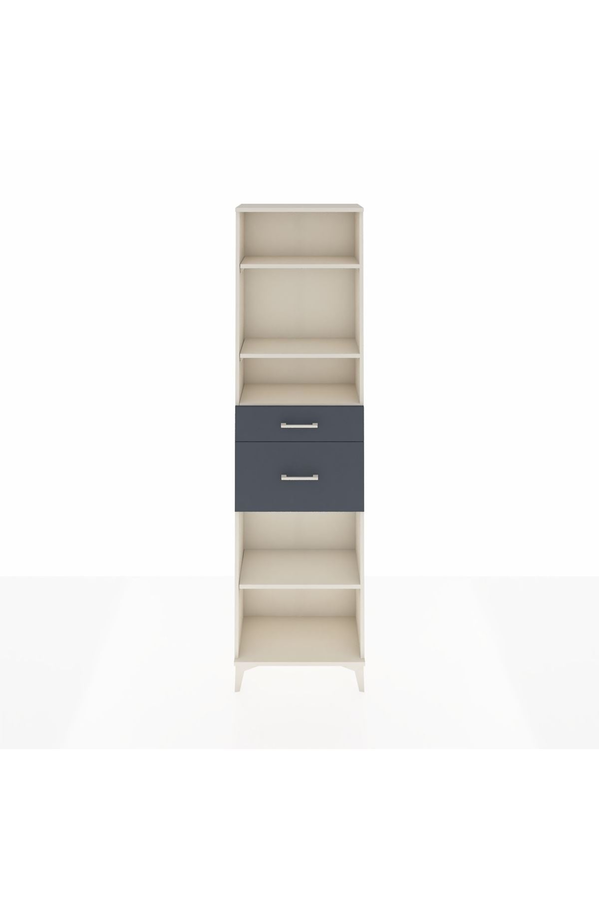 Arges Dolap 4 Raflı 2 Çekmeceli 60x30x221 Aytaşı-Antrasit