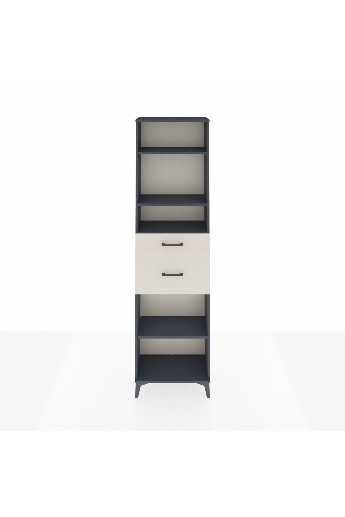 Arges Dolap 4 Raflı 2 Çekmeceli 60x30x221 Antrasit-Aytaşı