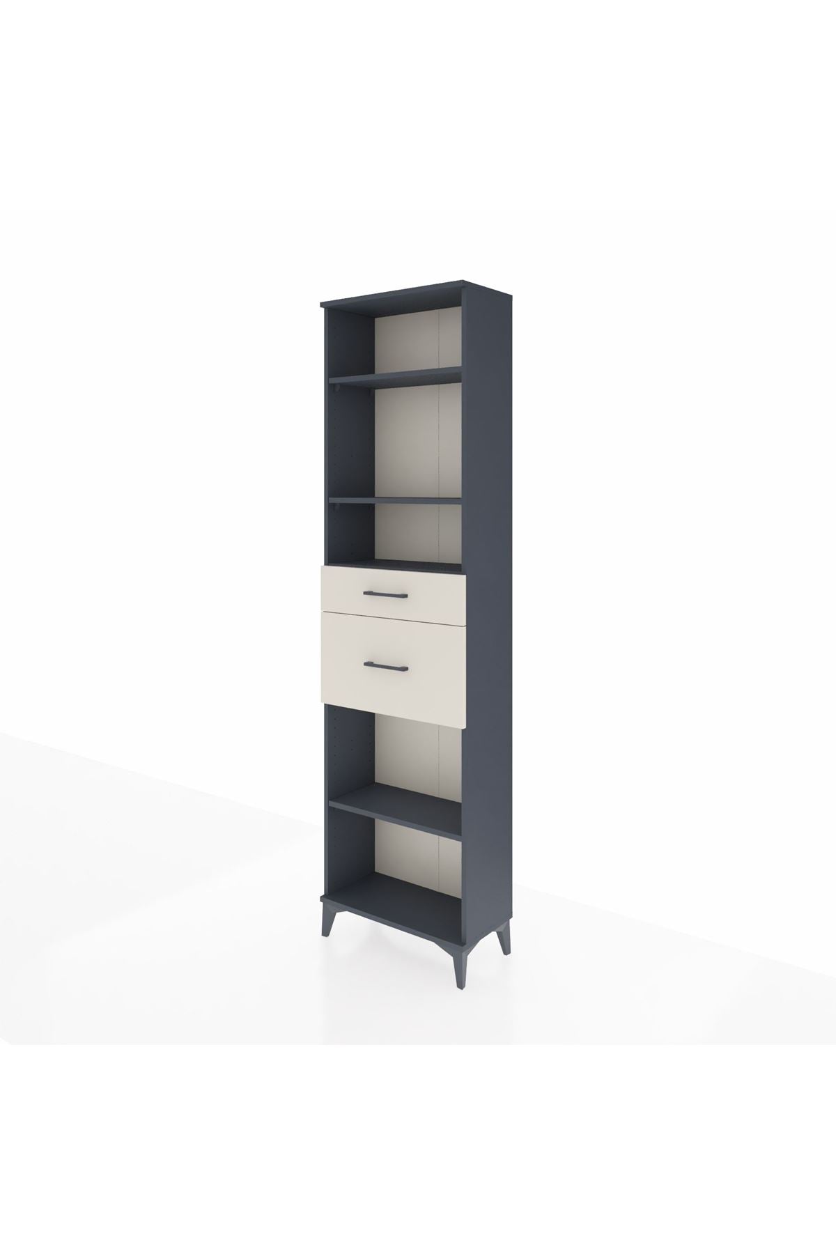 Arges Dolap 4 Raflı 2 Çekmeceli 60x30x221 Antrasit-Aytaşı