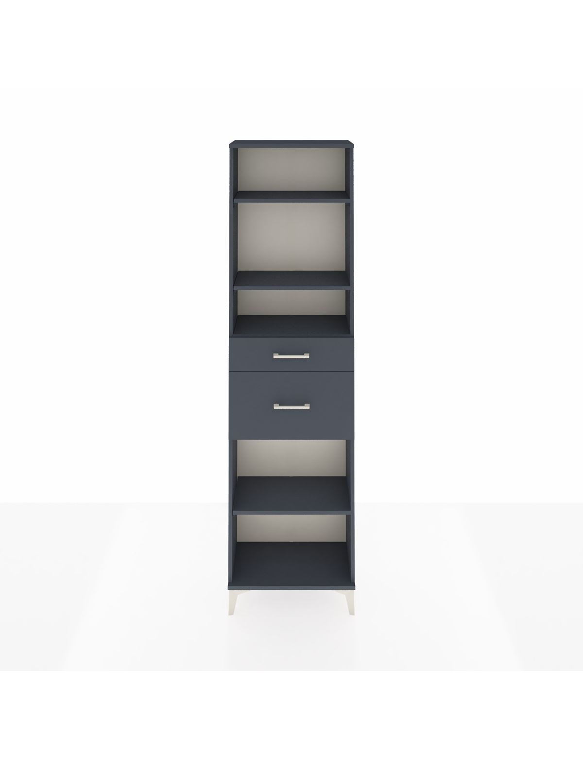 Arges Dolap 4 Raflı 2 Çekmeceli 60x30x221 Antrasit-Antrasit