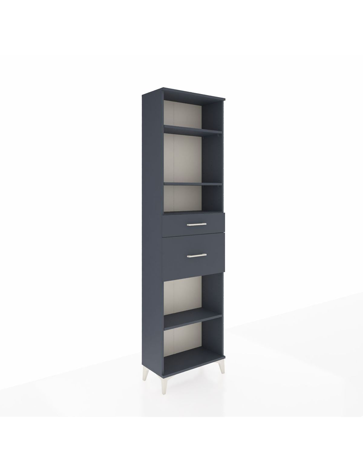 Arges Dolap 4 Raflı 2 Çekmeceli 60x30x221 Antrasit-Antrasit