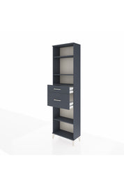 Arges Dolap 4 Raflı 2 Çekmeceli 60x30x221 Antrasit-Antrasit