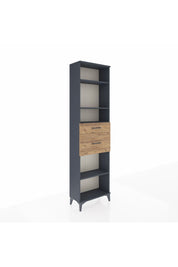 Arges Dolap 4 Raflı 2 Çekmeceli 60x30x221 Antrasit-Çam