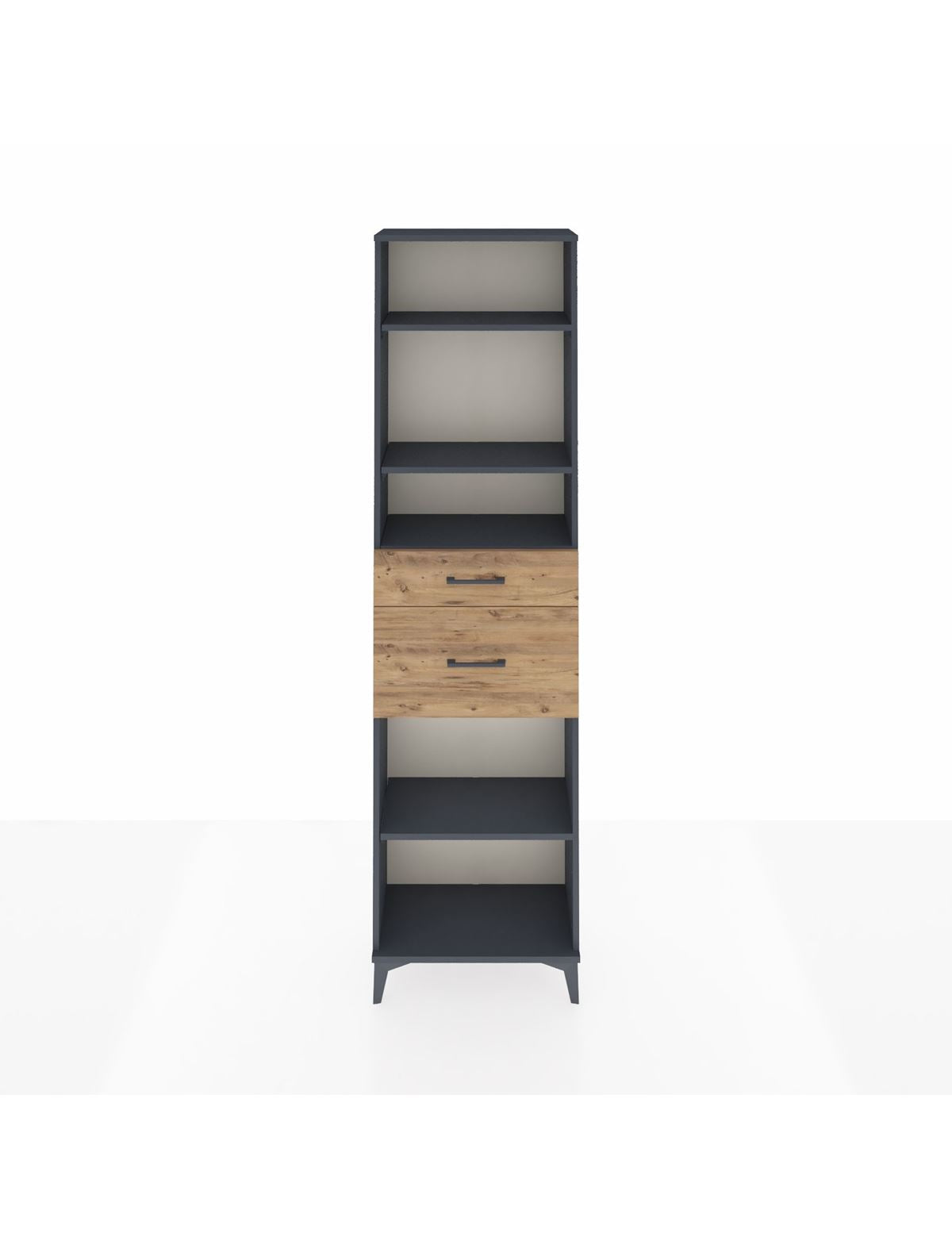 Arges Dolap 4 Raflı 2 Çekmeceli 60x30x221 Antrasit-Çam