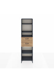 Arges Dolap 4 Raflı 2 Çekmeceli 60x30x221 Antrasit-Çam