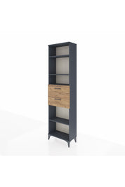 Arges Dolap 4 Raflı 2 Çekmeceli 60x30x221 Antrasit-Çam