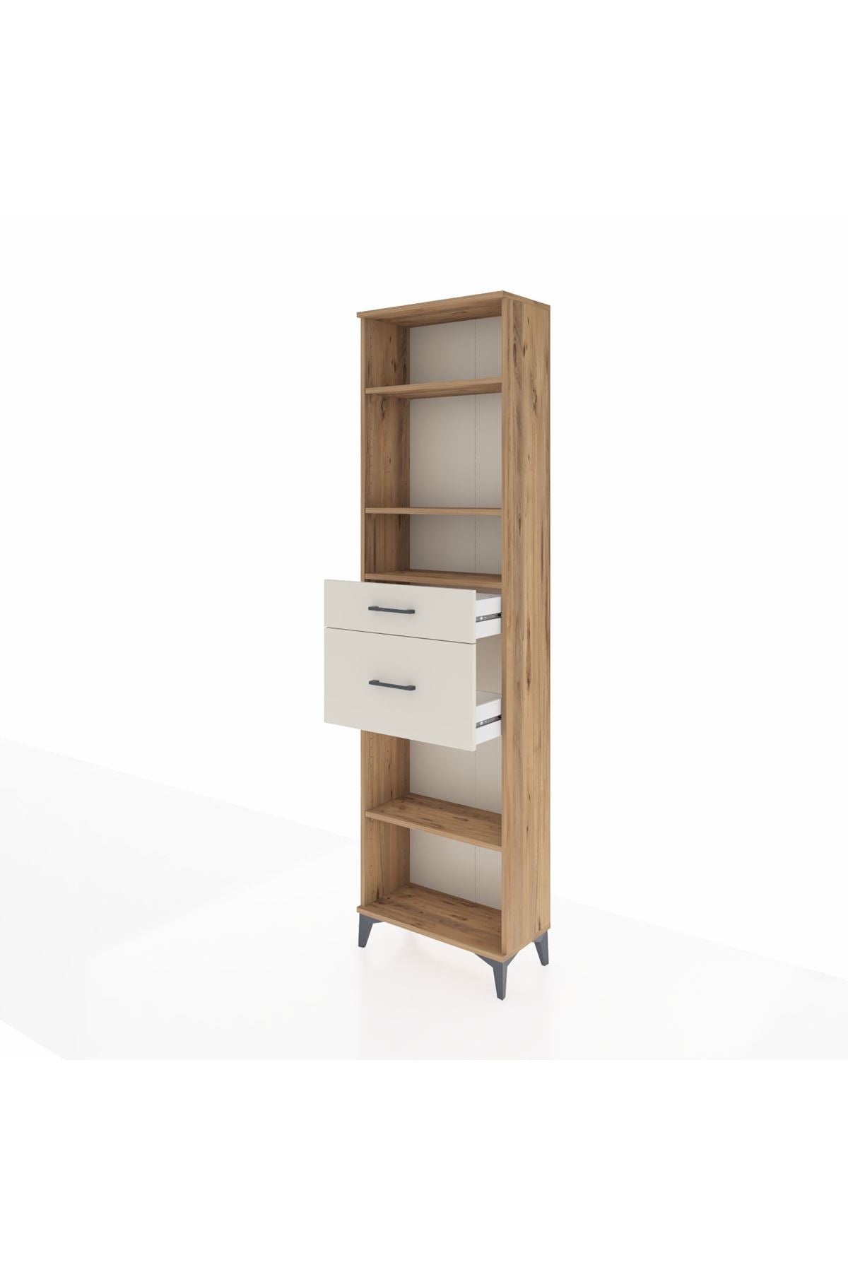 Arges Dolap 4 Raflı 2 Çekmeceli 60x30x221 Çam-Aytaşı