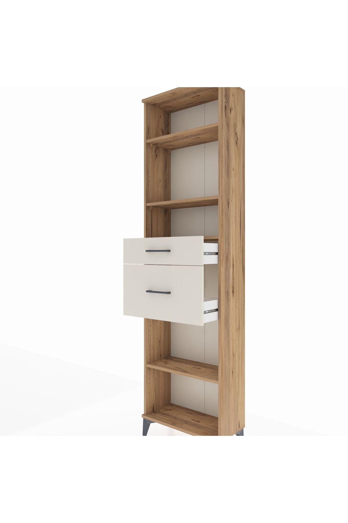 Arges Dolap 4 Raflı 2 Çekmeceli 60x30x221 Çam-Aytaşı