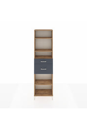 Arges Dolap 4 Raflı 2 Çekmeceli 60x30x221 Çam-Antrasit