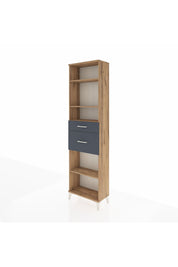 Arges Dolap 4 Raflı 2 Çekmeceli 60x30x221 Çam-Antrasit