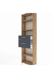 Arges Dolap 4 Raflı 2 Çekmeceli 60x30x221 Çam-Antrasit