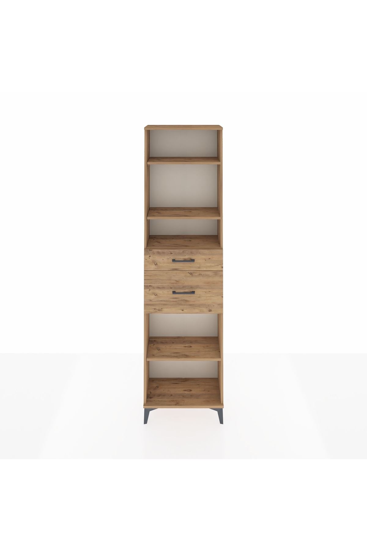 Arges Dolap 4 Raflı 2 Çekmeceli 60x30x221 Çam-Çam