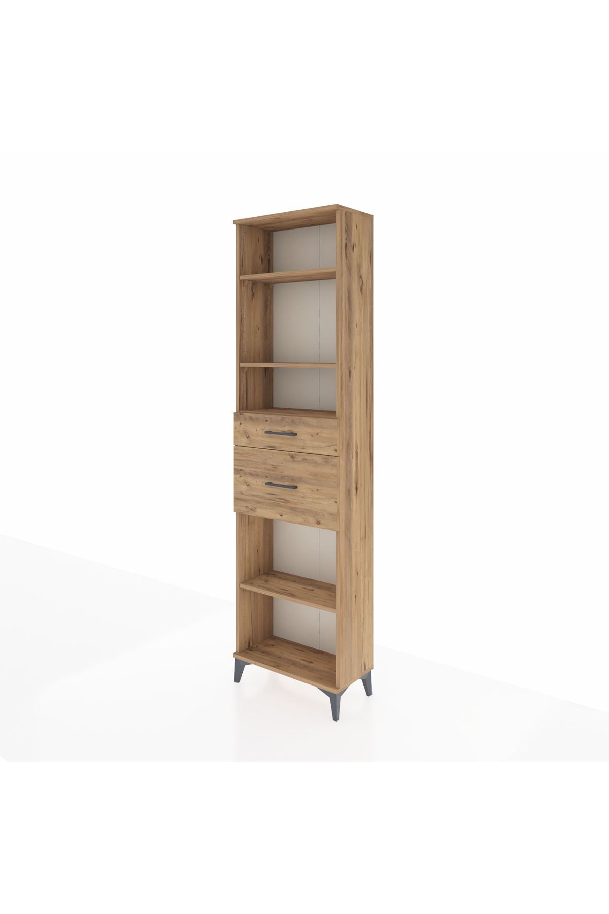 Arges Dolap 4 Raflı 2 Çekmeceli 60x30x221 Çam-Çam