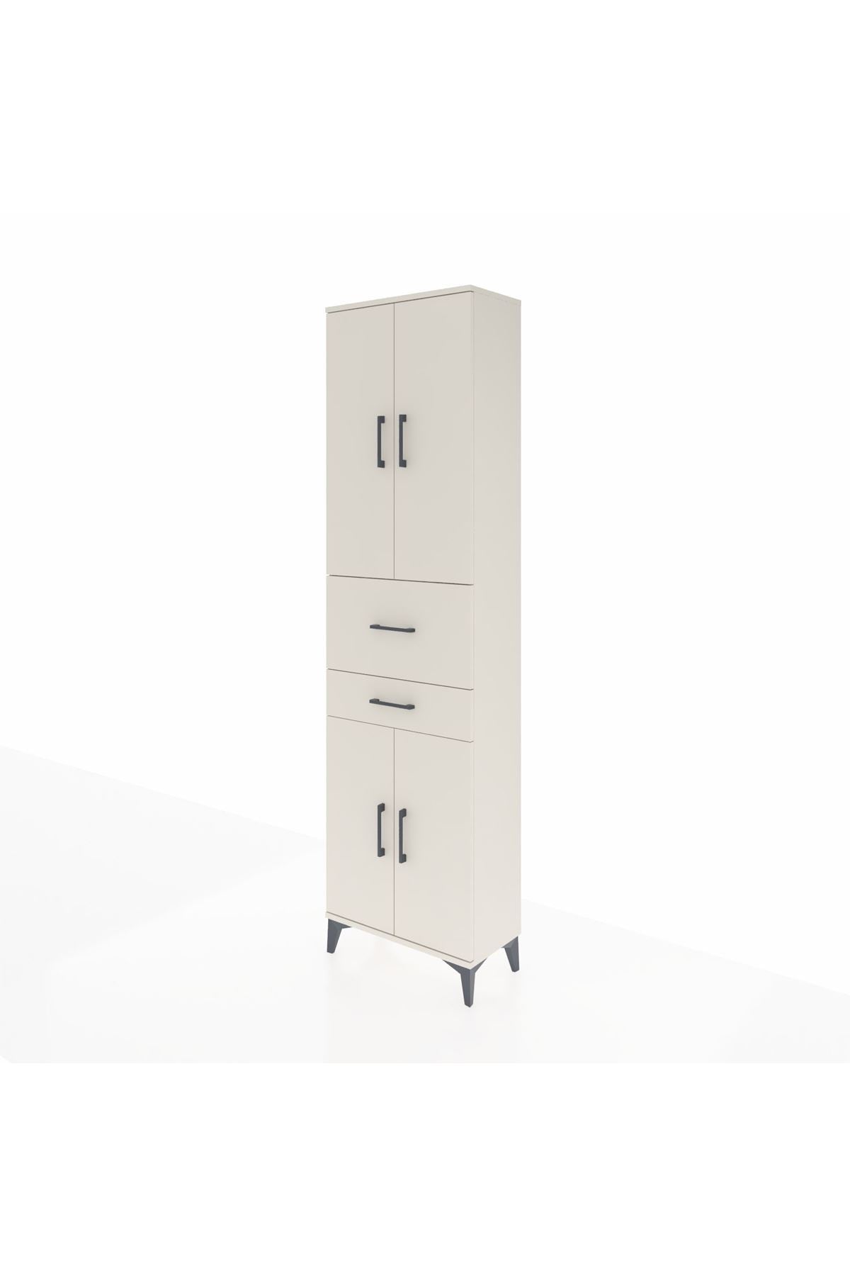 Arges Dolap 4 Raflı 2 Çekmeceli 4 Kapaklı 60x30x221 Aytaşı-Aytaşı