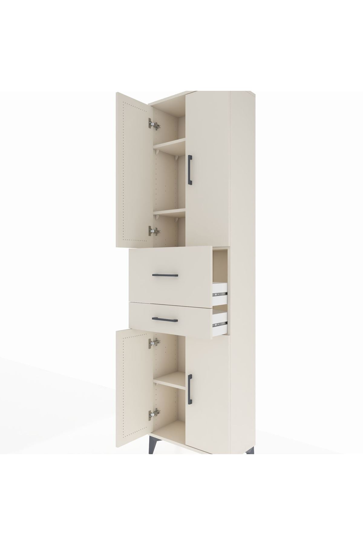 Arges Dolap 4 Raflı 2 Çekmeceli 4 Kapaklı 60x30x221 Aytaşı-Aytaşı