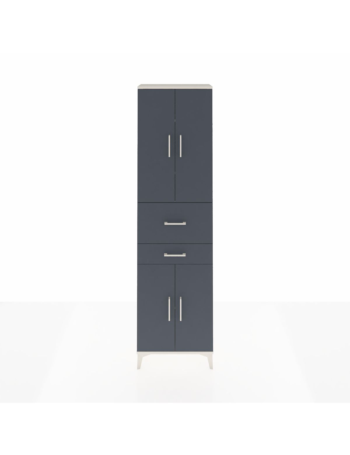 Arges Dolap 4 Raflı 2 Çekmeceli 4 Kapaklı 60x30x221 Aytaşı-Antrasit