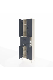 Arges Dolap 4 Raflı 2 Çekmeceli 4 Kapaklı 60x30x221 Aytaşı-Antrasit