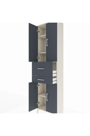 Arges Dolap 4 Raflı 2 Çekmeceli 4 Kapaklı 60x30x221 Aytaşı-Antrasit