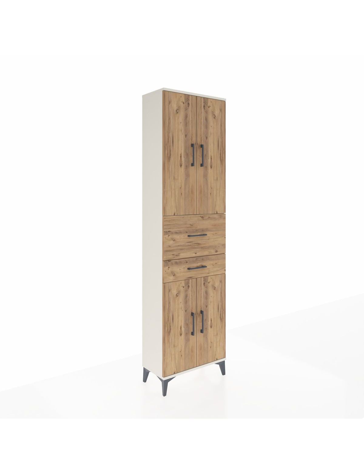 Arges Dolap 4 Raflı 2 Çekmeceli 4 Kapaklı 60x30x221 Aytaşı-Çam