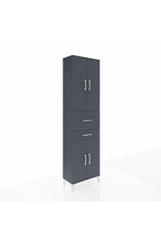 Arges Dolap 4 Raflı 2 Çekmeceli 4 Kapaklı 60x30x221 Antrasit-Antrasit
