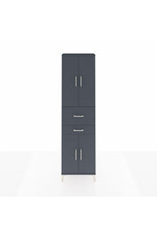 Arges Dolap 4 Raflı 2 Çekmeceli 4 Kapaklı 60x30x221 Antrasit-Antrasit