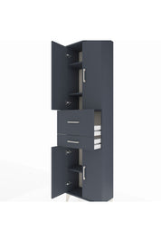 Arges Dolap 4 Raflı 2 Çekmeceli 4 Kapaklı 60x30x221 Antrasit-Antrasit