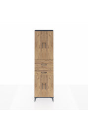 Arges Dolap 4 Raflı 2 Çekmeceli 4 Kapaklı 60x30x221 Antrasit-Çam