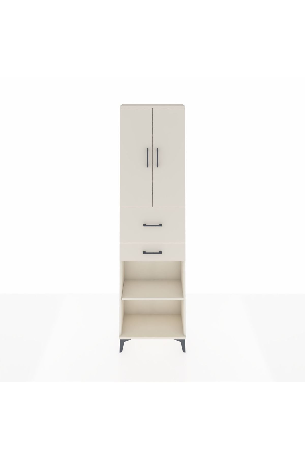 Arges Dolap 4 Raflı 2 Çekmeceli 2 Kapaklı 60x30x221 Aytaşı-Aytaşı