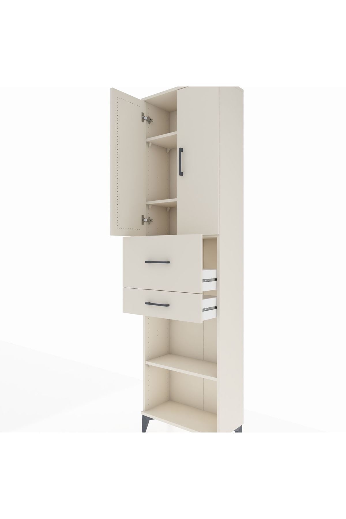 Arges Dolap 4 Raflı 2 Çekmeceli 2 Kapaklı 60x30x221 Aytaşı-Aytaşı