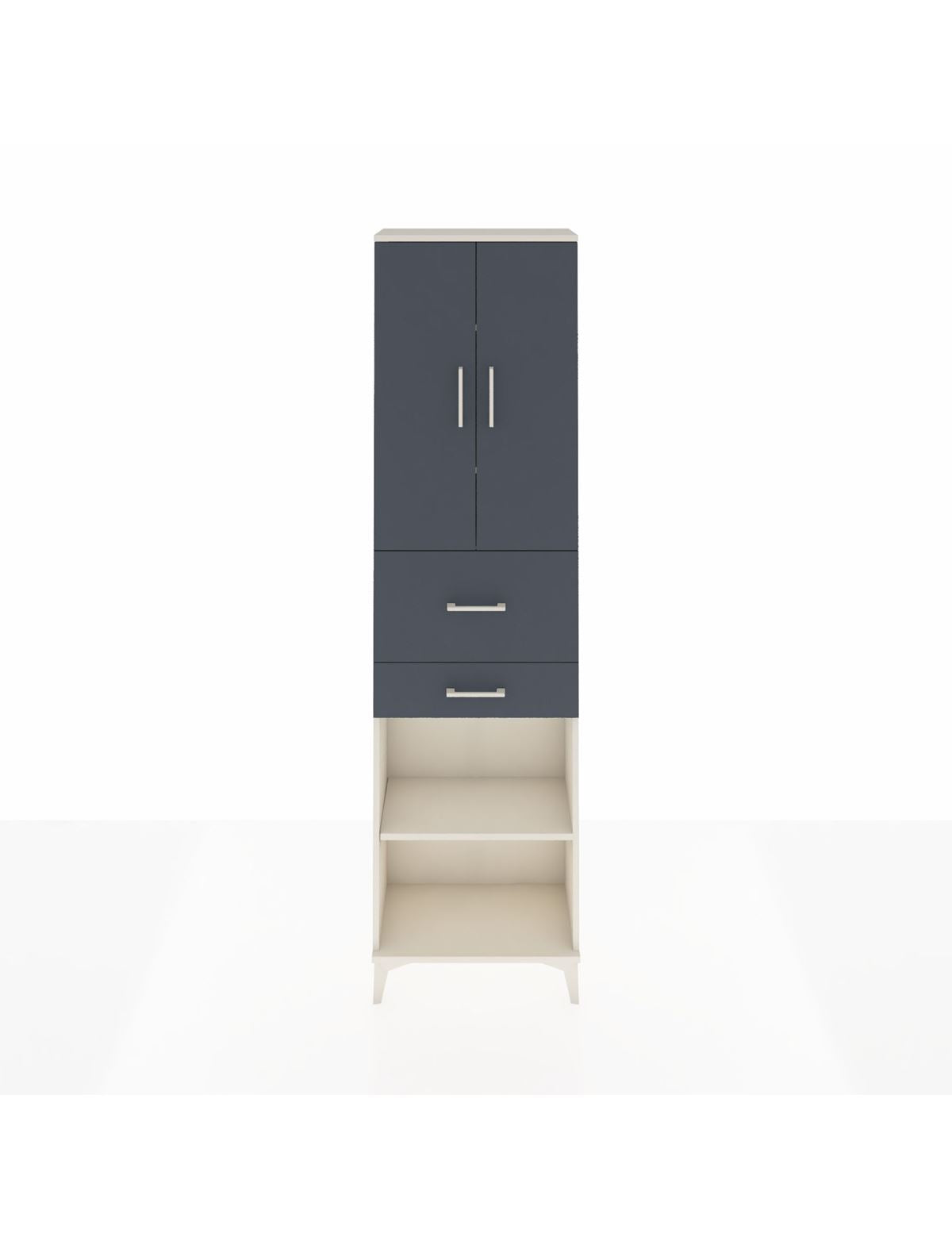 Arges Dolap 4 Raflı 2 Çekmeceli 2 Kapaklı 60x30x221 Aytaşı-Antrasit