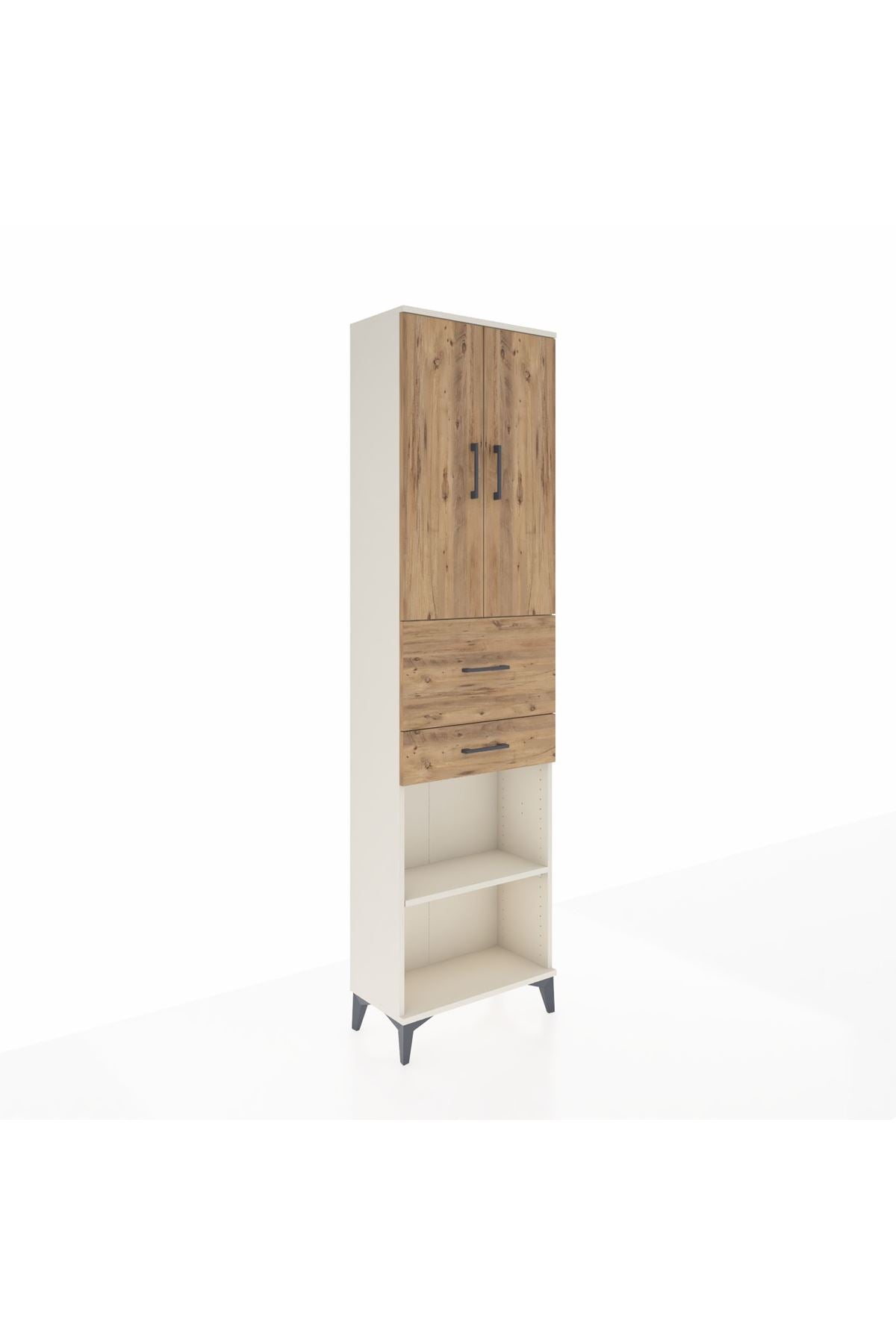 Arges Dolap 4 Raflı 2 Çekmeceli 2 Kapaklı 60x30x221 Aytaşı-Çam