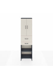 Arges Dolap 4 Raflı 2 Çekmeceli 2 Kapaklı 60x30x221 Antrasit-Aytaşı