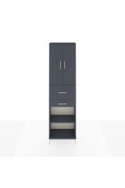 Arges Dolap 4 Raflı 2 Çekmeceli 2 Kapaklı 60x30x221 Antrasit-Antrasit